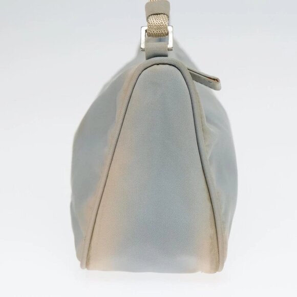 PRADA Pouch Nylon Blue Beige Silver Auth ep5947 - Picture 4 of 15